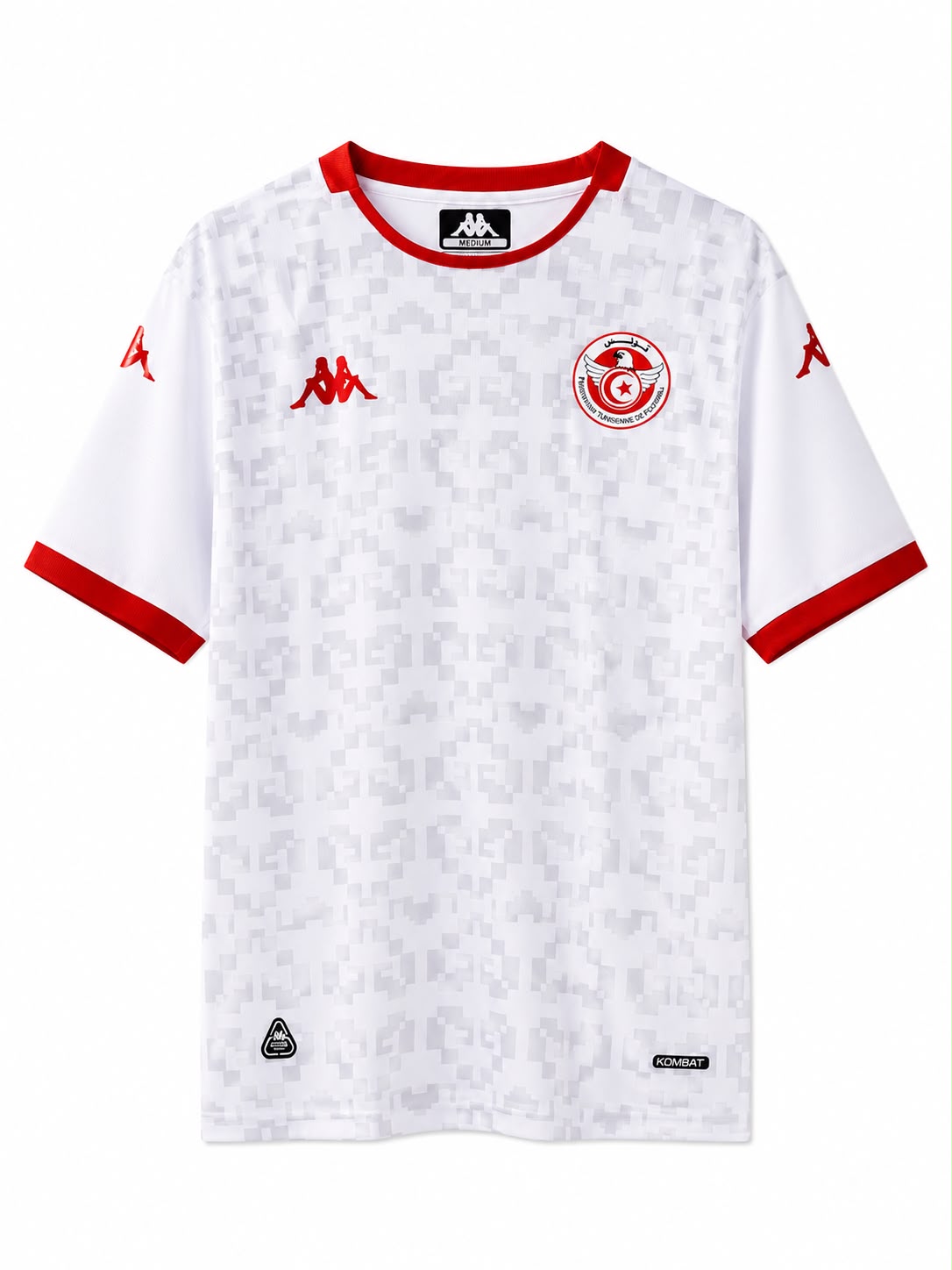 Detalle del Jersey Túnez visitante 2025