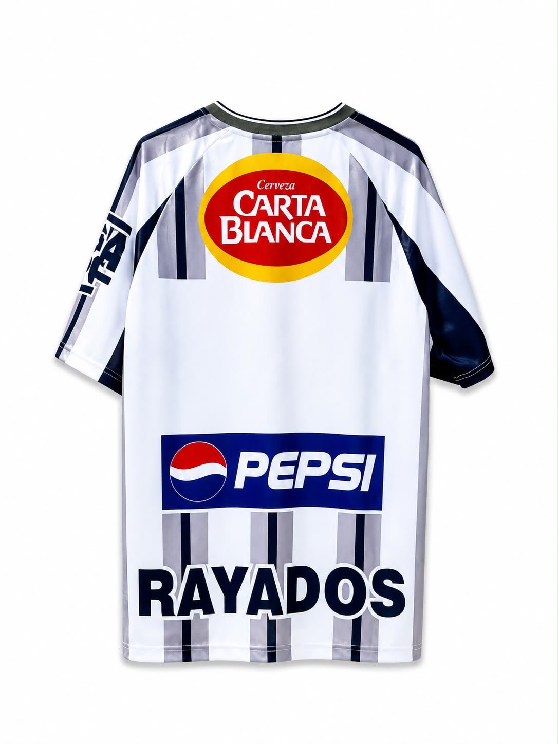 Detalle del jersey Rayados visitante gris 1998